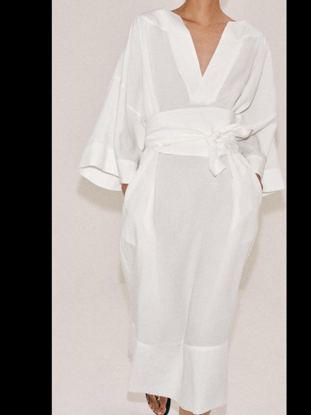 White Belted Tunic Dress